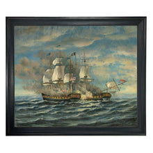 Load image into Gallery viewer, USS Constitution and HMS Guerriere Framed Oil Painting Print: 8&quot; x 10&quot;