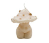 MUSHROOM LADY CANDLE | PILLAR: White with gold dots