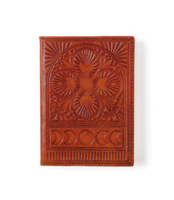 Load image into Gallery viewer, Embossed Brown Leather Moon Phase 5x7 Journal - Refillable