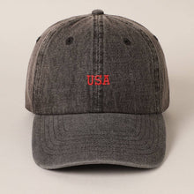 Load image into Gallery viewer, USA Embroidered Denim CottonUSA Embroidered Den Baseball Cap: LT BLUE / ONE SIZE