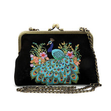 Load image into Gallery viewer, Peacock Embroidered Kisslock Bag