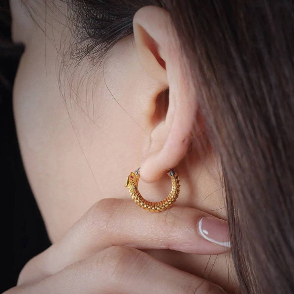 Ouroboros Earrings: Gold Vermeil