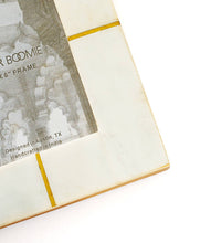 Load image into Gallery viewer, Sammita 4x6 White Picture Frame - Carved Marble Brass Inlay