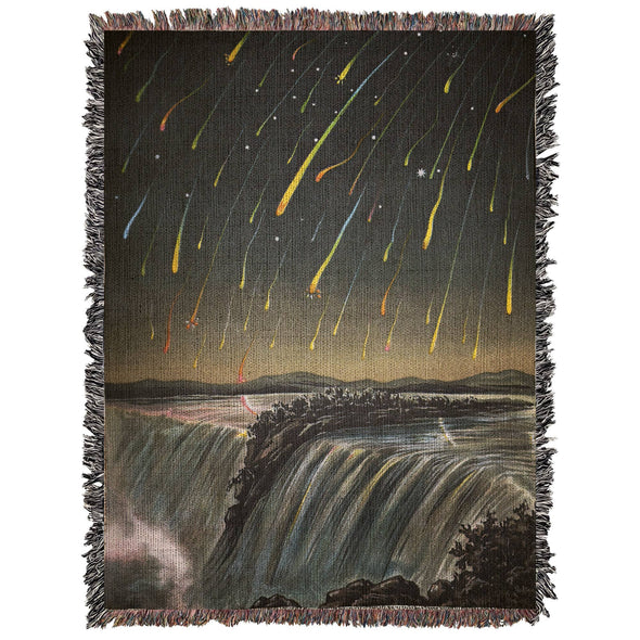 Killer Goods • Woven Blankets, Gifts, Home Decor - Vintage Meteor Shower Shooting Star Woven Throw Blanket: Small - 37" x 52"