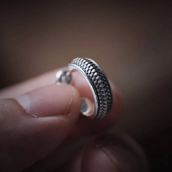 Snake Scale Stud Earrings: Oxidized Silver