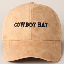 Load image into Gallery viewer, Cowboy Hat Text Embroidery Suede Baseball Cap