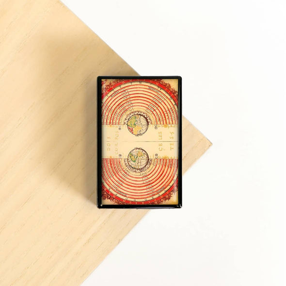 Orange Space Pattern Sky Circle Slide Box: Small Slide Box / Wooden Matches