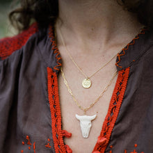 Load image into Gallery viewer, Gold Evil Eye Medallion Necklace: 18 Inch