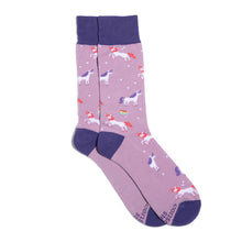 Load image into Gallery viewer, Socks that Save LGBTQ Lives (Purple Unicorns)