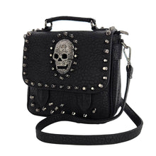 Load image into Gallery viewer, Small Metal Skull Satchel Bag in Vinyl