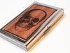 Resolute Star - Wood Wallet, Wooden Wallet, Mens Wallet, Skull Print: Brown Mahogany / Dancing Skeleton