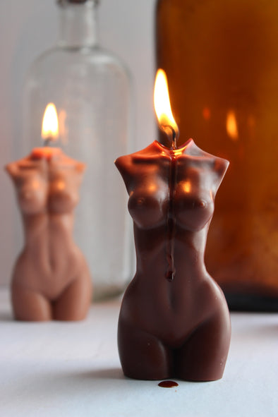 Woman Shaped Body Candles - 3 inches - Curvy Thin