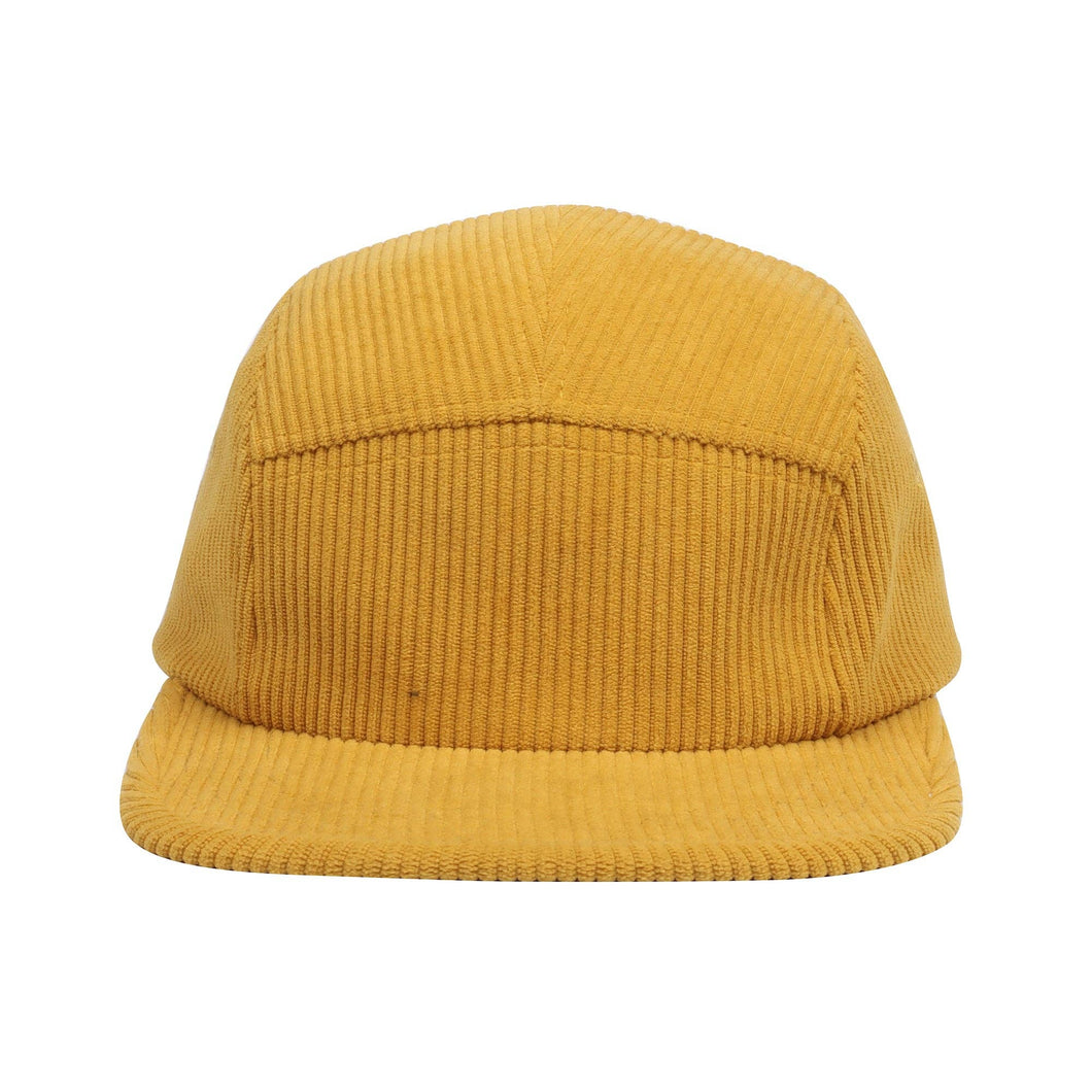 Hatphile Solid Tie Dye Corduroy 5 Panel Hat Camp Cap: Yellow Cord