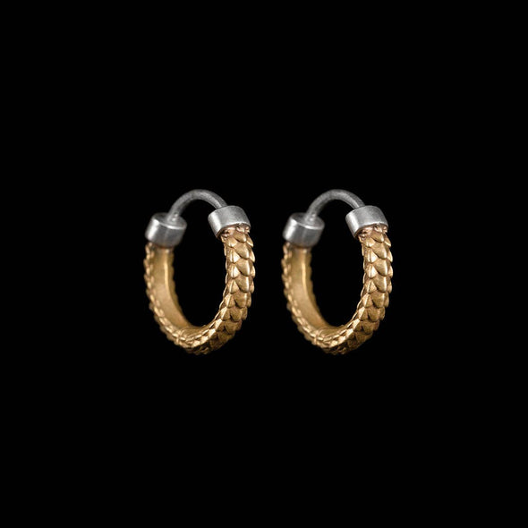 Snake Skin Earrings: Oxidized Silver
