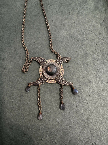 Triple Moon Goddess Necklace