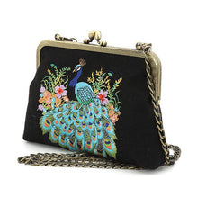 Load image into Gallery viewer, Peacock Embroidered Kisslock Bag