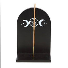 Load image into Gallery viewer, Black Triple Moon Incense Holder Shelf