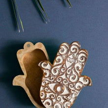 Load image into Gallery viewer, Antique Finish Pivot Box - Hamsa