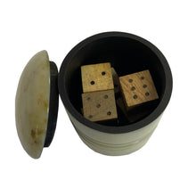 Load image into Gallery viewer, Farkle Six Dice Game in Horn Resin Cup - Vintage Style: Gray