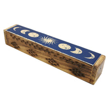Load image into Gallery viewer, Wooden Incense Burner Box - Celestial Phases