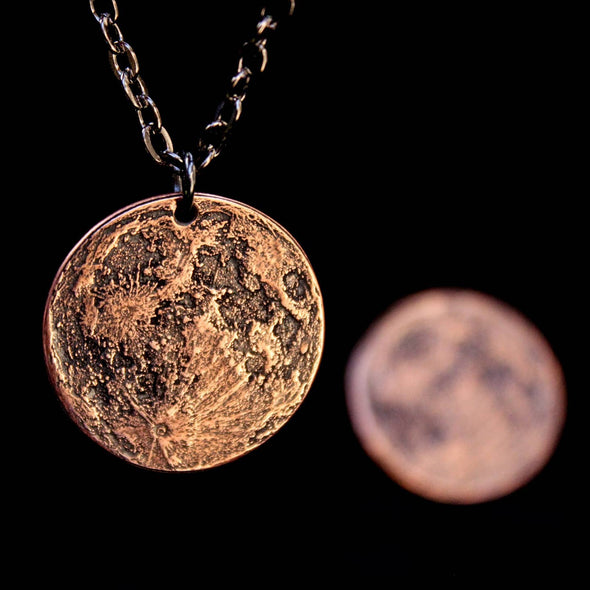 Blood Moon Copper Necklace - 1" Pendant on 30" Chain