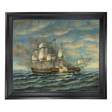 Load image into Gallery viewer, USS Constitution and HMS Guerriere Framed Oil Painting Print: 8&quot; x 10&quot;