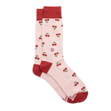 Load image into Gallery viewer, Socks that Support Self-Checks (Pink Cherries)