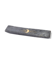 Load image into Gallery viewer, Matr Boomie Fair Trade - Indukala Moon Phase Incense Holder - Black Carved Marble