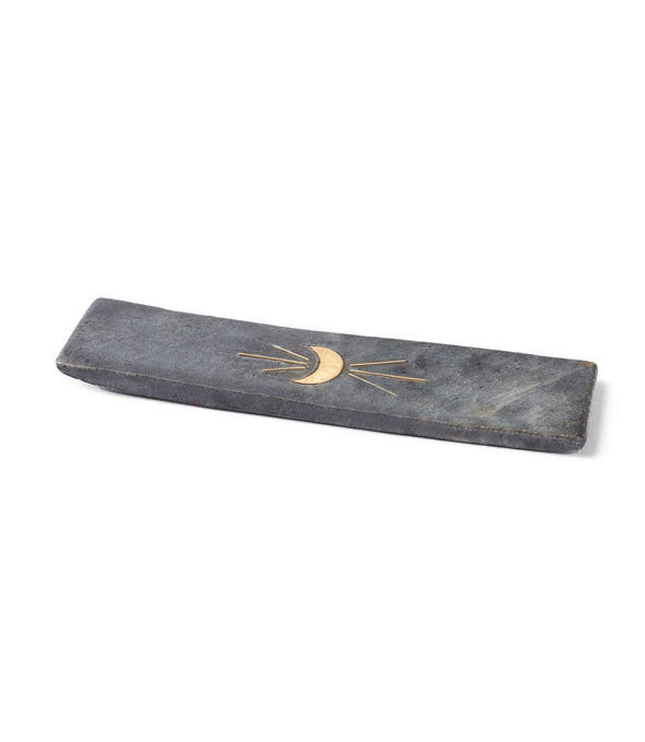 Matr Boomie Fair Trade - Indukala Moon Phase Incense Holder - Black Carved Marble