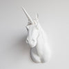 Near and Deer - XL Faux Unicorn Wall Mount: White/Silver