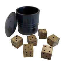 Load image into Gallery viewer, Farkle Six Dice Game in Horn Resin Cup - Vintage Style: Gray