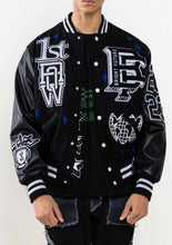 Load image into Gallery viewer, MONO BRIGHT FUTURE  VARSITY JACKET: BLACK