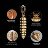 Coppertist.wu - Rattlesnake Tail Earrings: Brass