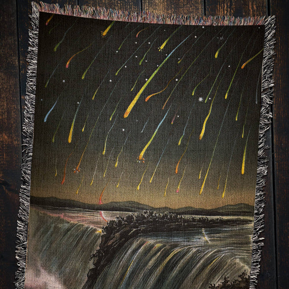 Killer Goods • Woven Blankets, Gifts, Home Decor - Vintage Meteor Shower Shooting Star Woven Throw Blanket: Small - 37" x 52"