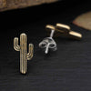 Cactus Post Earrings 12x6mm: Recycled Sterling Silver