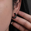 Snake Scale Stud Earrings: Black