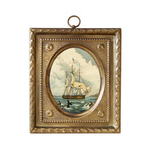 Load image into Gallery viewer, 4-1/2&quot; Whaling Ship Print in Embossed Brass Frame