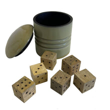 Load image into Gallery viewer, Farkle Six Dice Game in Horn Resin Cup - Vintage Style: Gray