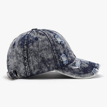 Load image into Gallery viewer, Breathable Washed-Out Distressed Baseball Cap: LIGHT BLUE