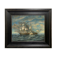 Load image into Gallery viewer, USS Constitution and HMS Guerriere Framed Oil Painting Print: 8&quot; x 10&quot;