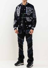 Load image into Gallery viewer, MONO BRIGHT FUTURE  VARSITY JACKET: BLACK