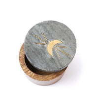 Load image into Gallery viewer, Indukala Moon Phase Keepsake Box - Black Marble, Wood, Brass
