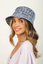 Load image into Gallery viewer, Paisley patchwork Bucket Hat: Blue
