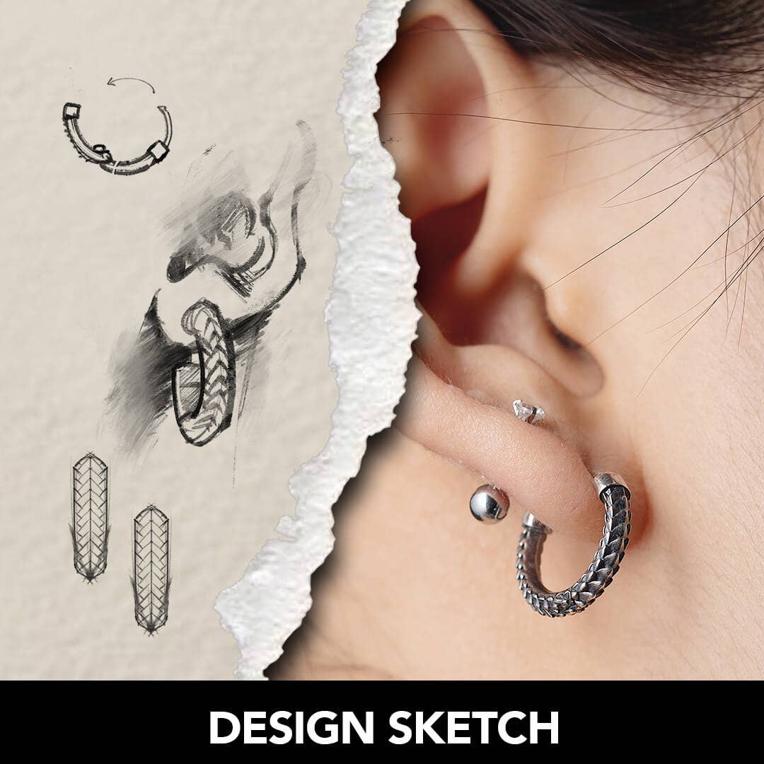 Snake Skin Earrings Oxidized Silver Sustanaible Fashion Wynwood Tribe wynwoodtribe