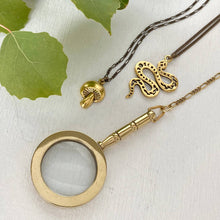 Load image into Gallery viewer, Long Y-drop Magnifying Glass Necklace: 28 Inch