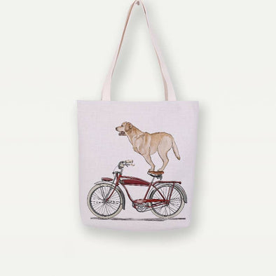 Study Room - Dog On Bicycle 4 Canvas Tote Bag, Handbag