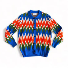 Load image into Gallery viewer, Zig Zag Knit Jacquard Polo Cardigan