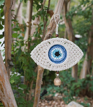 Load image into Gallery viewer, Buna Evil Eye Macrame Wall Hanging - Handmade, Fair Trade