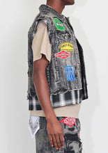 Load image into Gallery viewer, PATCHES CUT OFF PLAID DENIM VEST