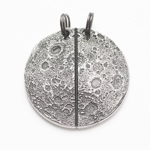Half Moon Breakable Silver Necklace or Keychain: Charm